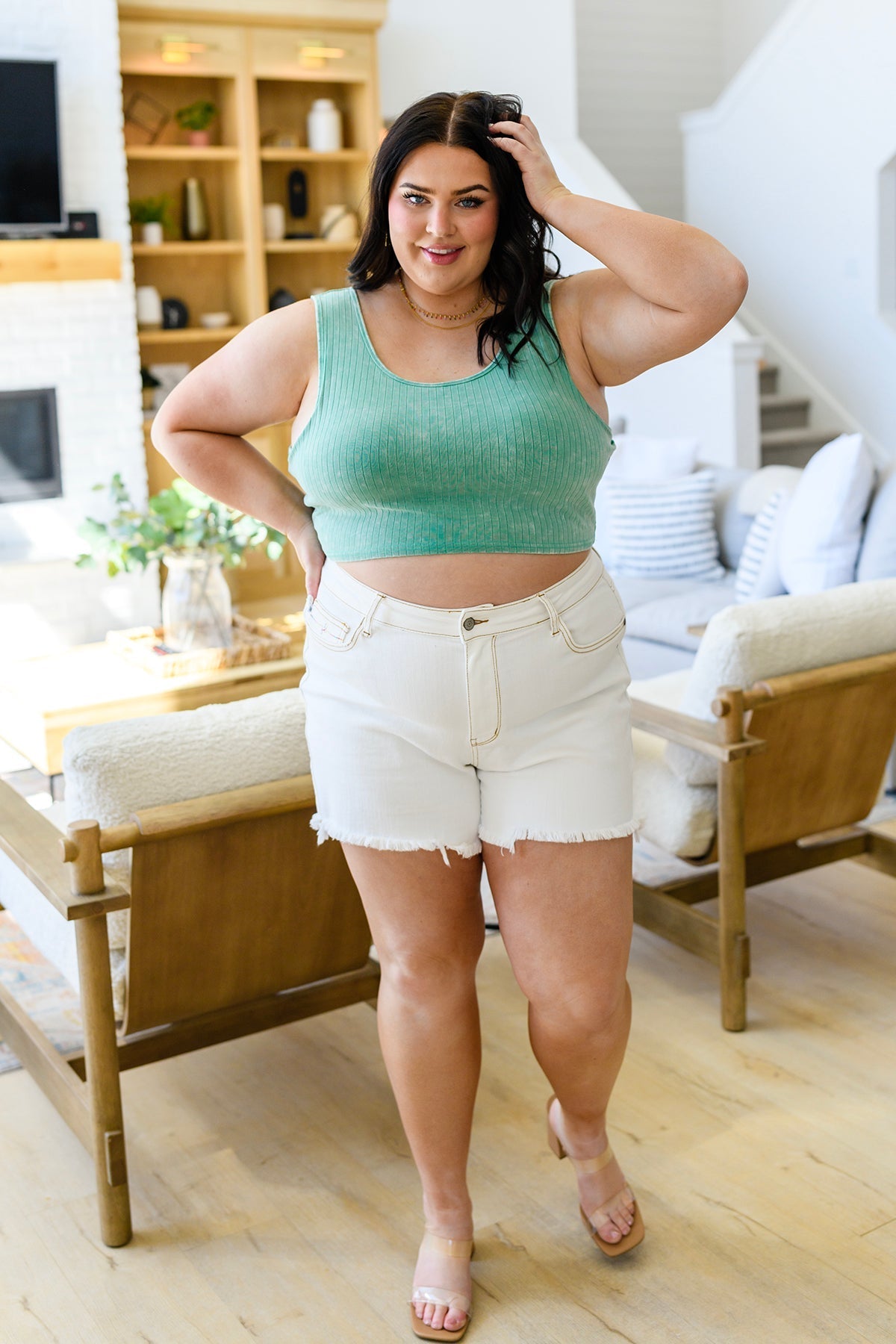 Get On My Level Cropped Cami in Mint (Online Exclusive) - Uptown Boutique Ramona