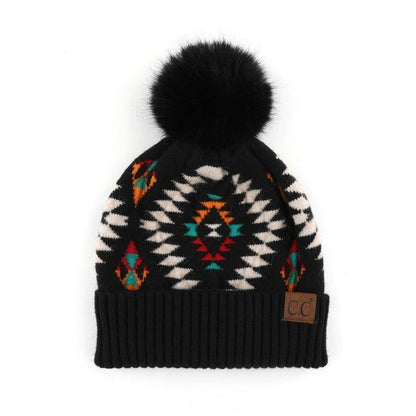 Get Your Attention Aztec Beanie - Uptown Boutique Ramona