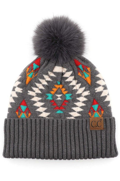 Get Your Attention Aztec Beanie - Uptown Boutique Ramona