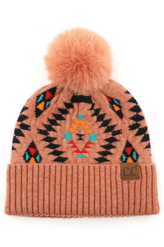 Get Your Attention Aztec Beanie - Uptown Boutique Ramona