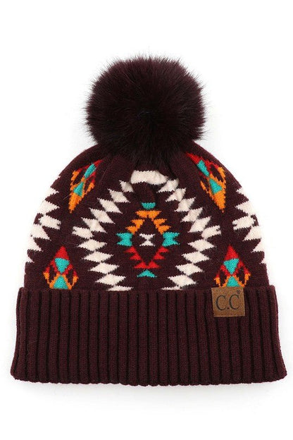 Get Your Attention Aztec Beanie - Uptown Boutique Ramona