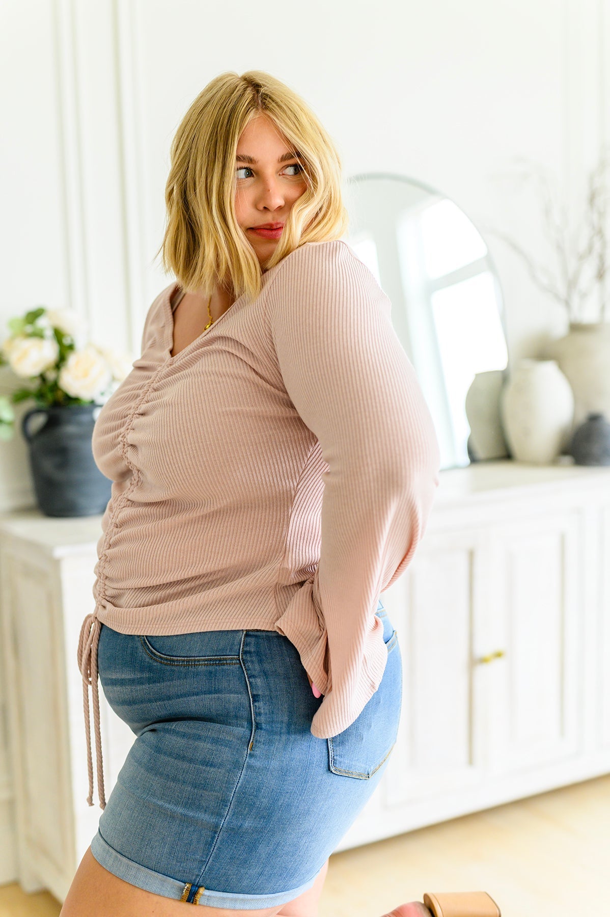 Giselle Gathered Front Blouse (Online Exclusive) - Uptown Boutique Ramona