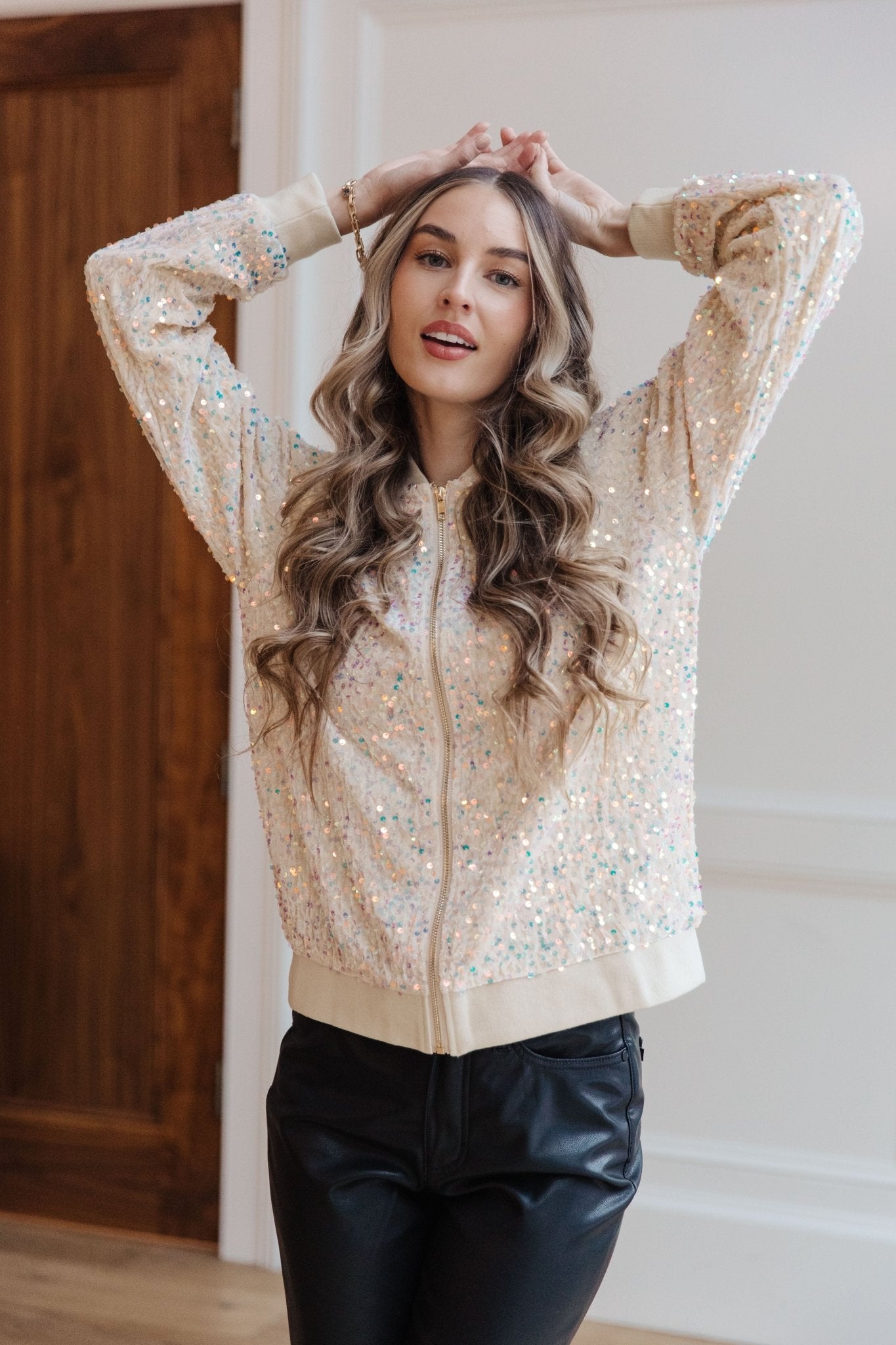 Glitter Bomb Sequin Bomber Jacket (Online Exclusive) - Uptown Boutique Ramona