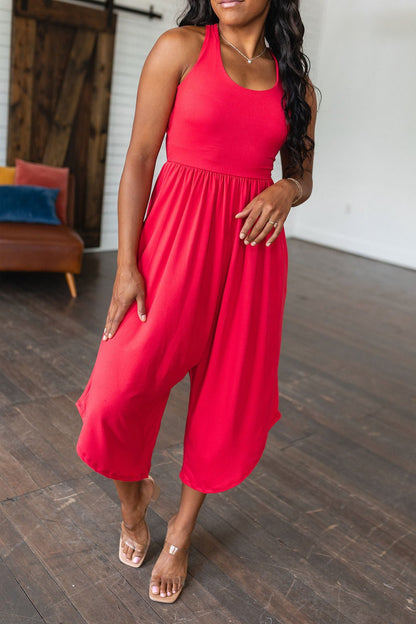 Good Idea Jumpsuit in Red (Online Exclusive) - Uptown Boutique Ramona