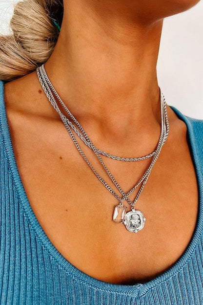 Good Mood Layered Silver Necklace - Uptown Boutique Ramona