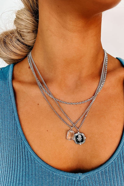 Good Mood Layered Silver Necklace - Uptown Boutique Ramona