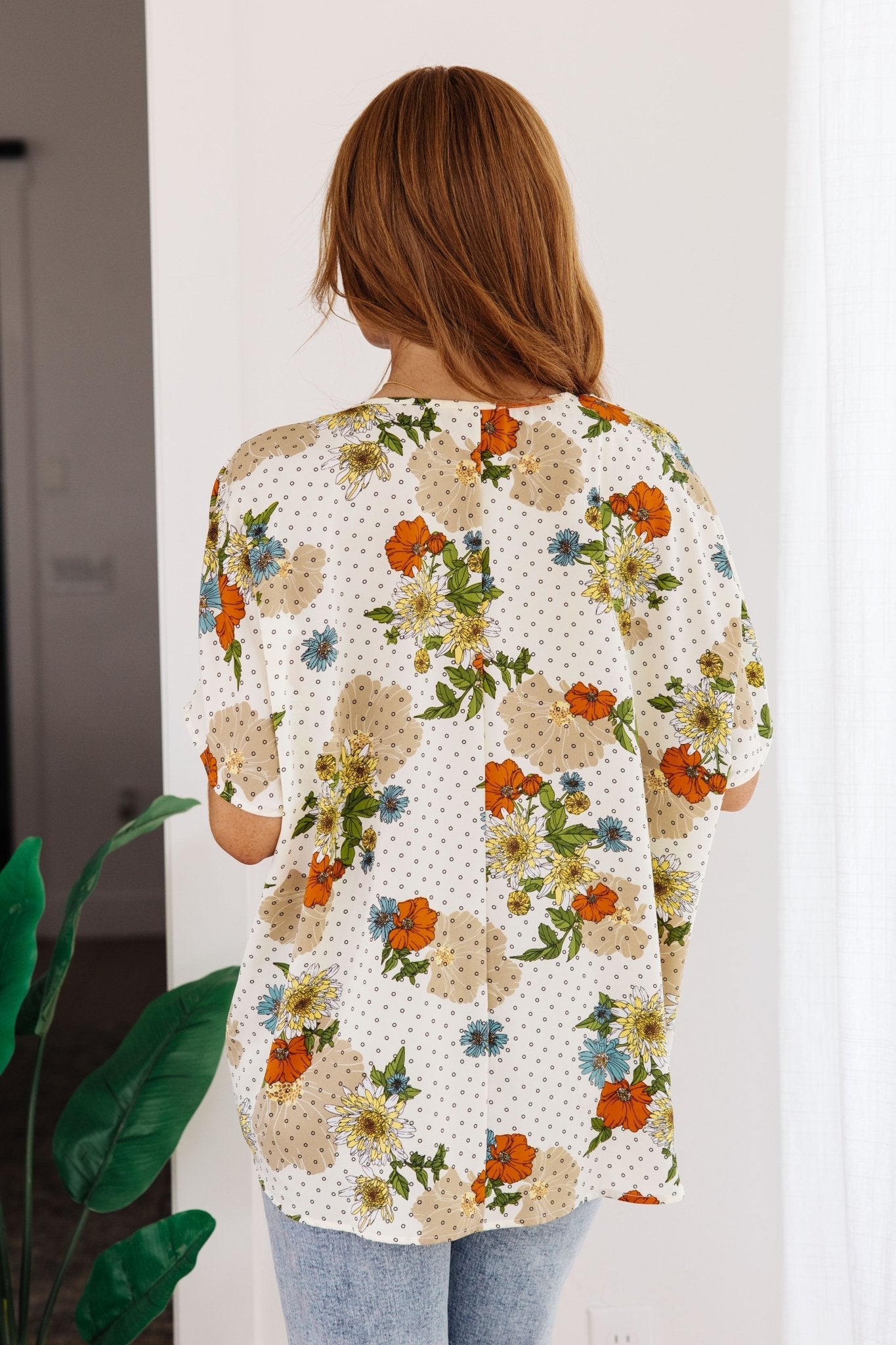 Good Morning Floral V - Neck Blouse (Online Exclusive) - Uptown Boutique Ramona