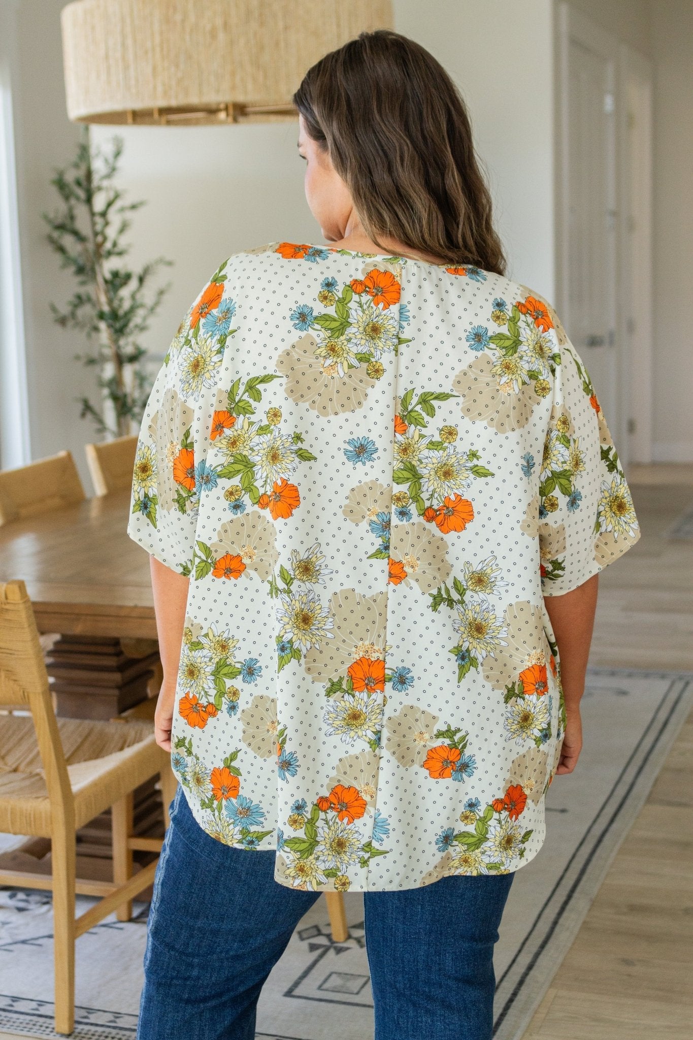 Good Morning Floral V - Neck Blouse (Online Exclusive) - Uptown Boutique Ramona
