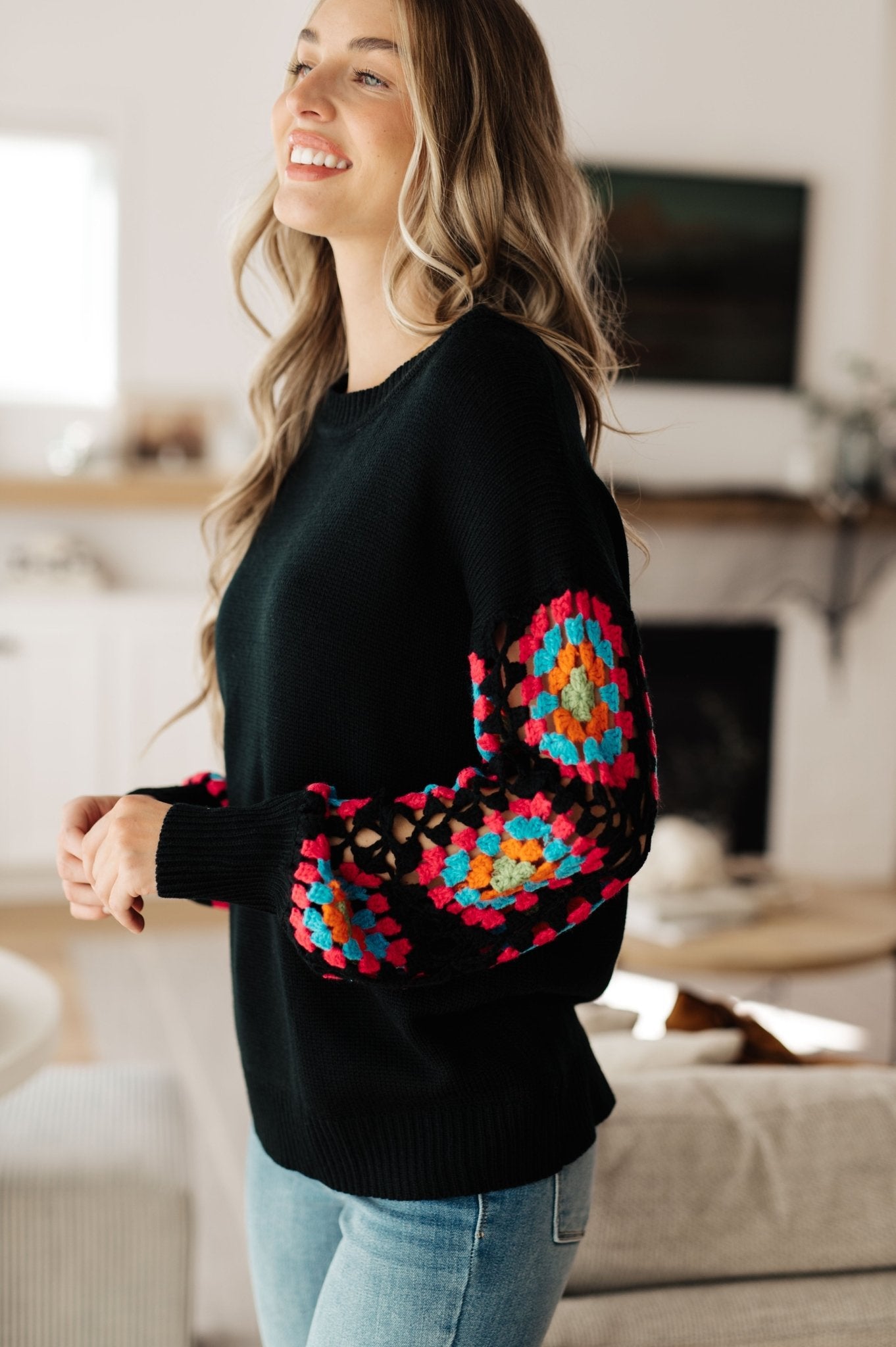 Granny Knows Best Crochet Accent Sweater (Online Exclusive) - Uptown Boutique Ramona