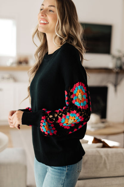 Granny Knows Best Crochet Accent Sweater (Online Exclusive) - Uptown Boutique Ramona