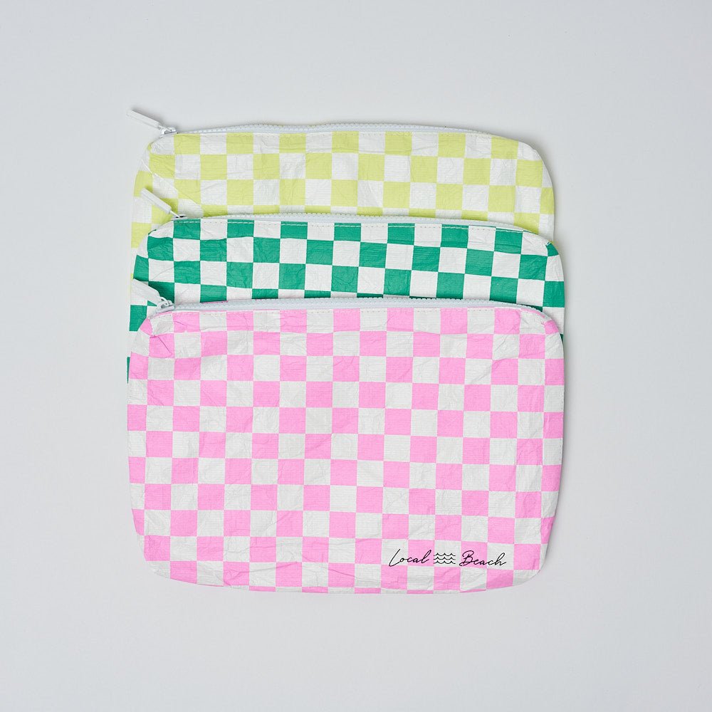 Green Checker Water Resistant Pouch - Uptown Boutique Ramona