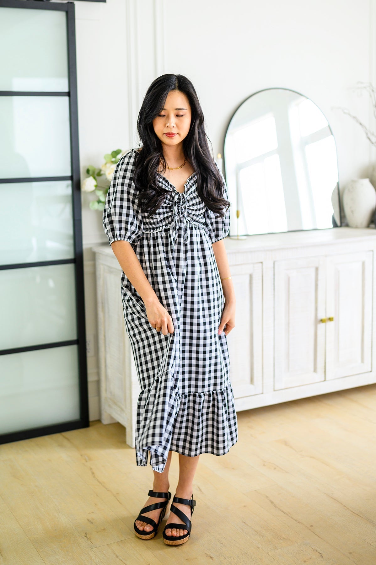 Greenville Gingham Midi Dress (Online Exclusive) - Uptown Boutique Ramona