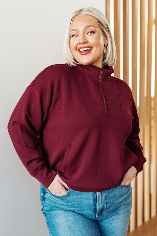 Handle That Half Zip Pullover (Online Exclusive) - Uptown Boutique Ramona