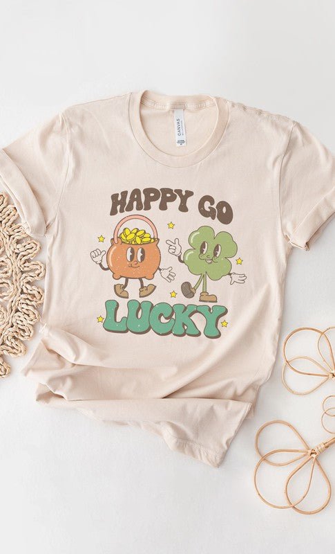 Happy Go Lucky Graphic Tee - Uptown Boutique Ramona