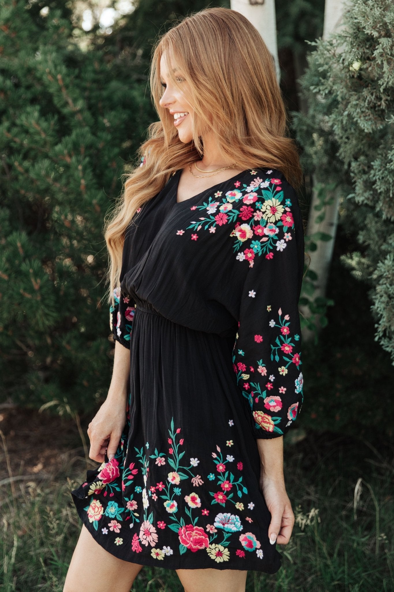 Happy To See You Floral Embroidered Dress (Online Exclusive) - Uptown Boutique Ramona