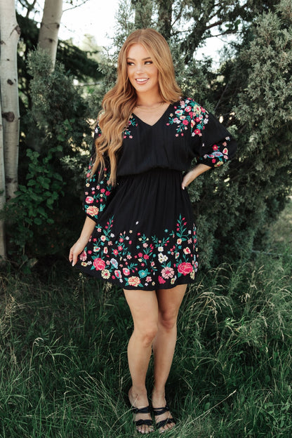 Happy To See You Floral Embroidered Dress (Online Exclusive) - Uptown Boutique Ramona