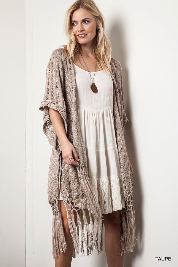 Haute Take Fringe Crochet Cardigan - Uptown Boutique Ramona