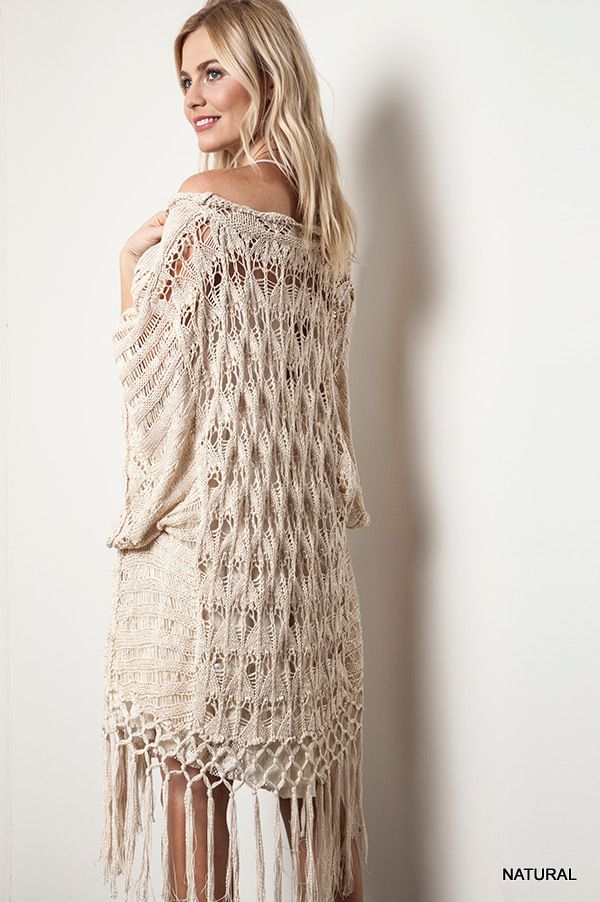 Haute Take Fringe Crochet Cardigan - Uptown Boutique Ramona