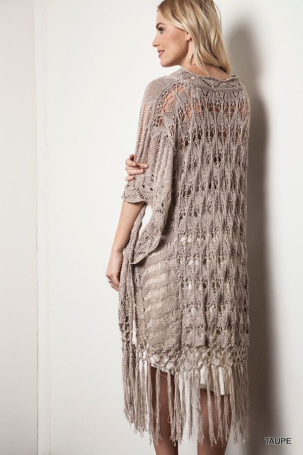 Haute Take Fringe Crochet Cardigan - Uptown Boutique Ramona