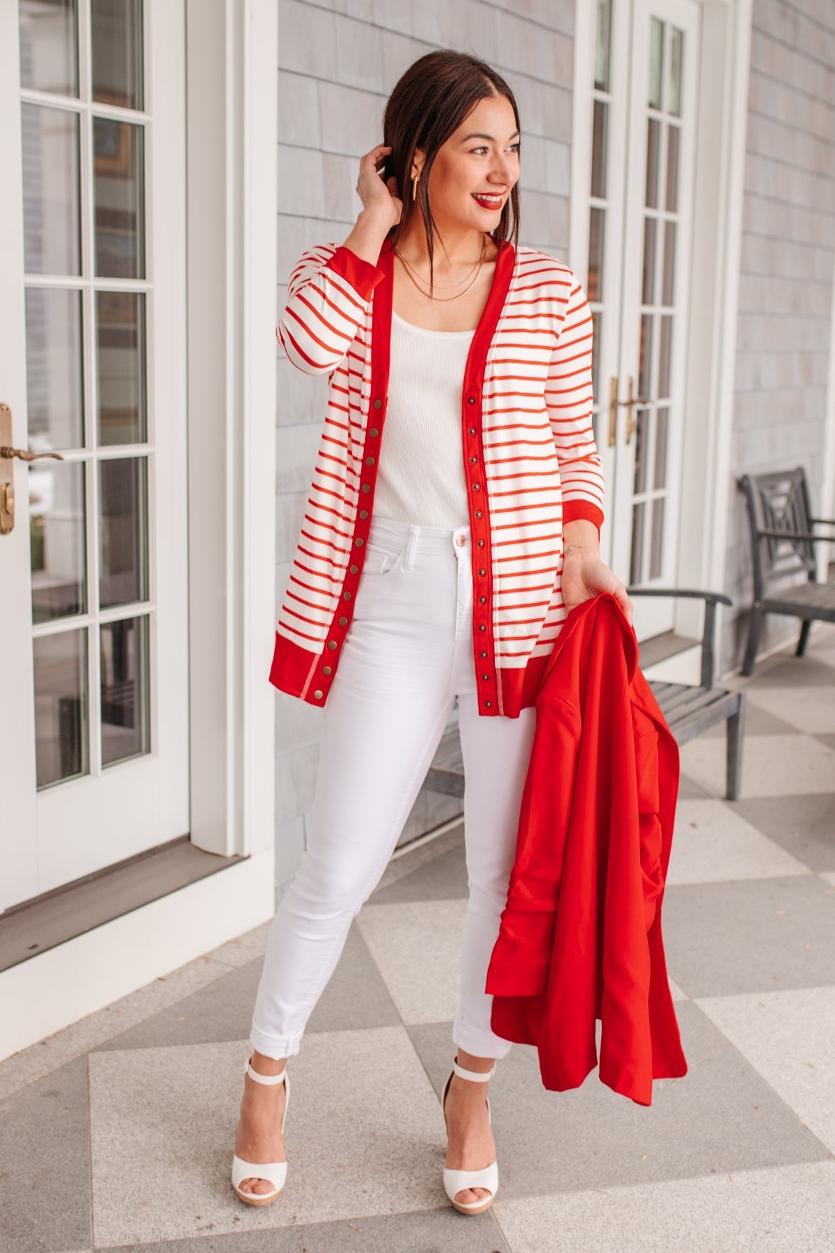 Have You Heard Cardigan in Red (Online Exclusive) - Uptown Boutique Ramona