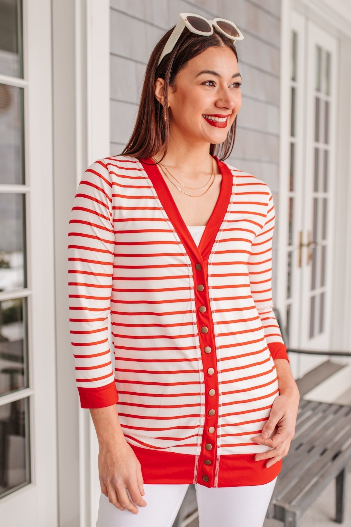 Have You Heard Cardigan in Red (Online Exclusive) - Uptown Boutique Ramona