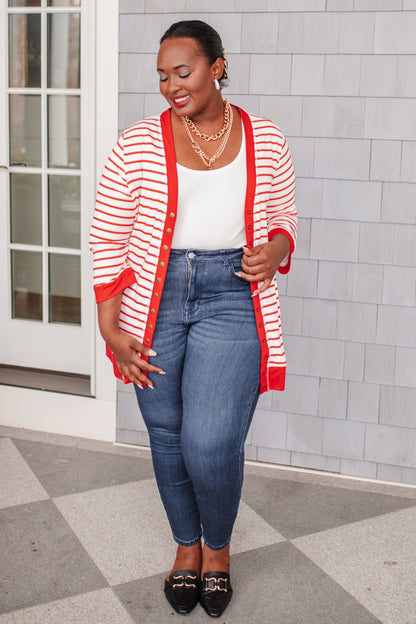 Have You Heard Cardigan in Red (Online Exclusive) - Uptown Boutique Ramona