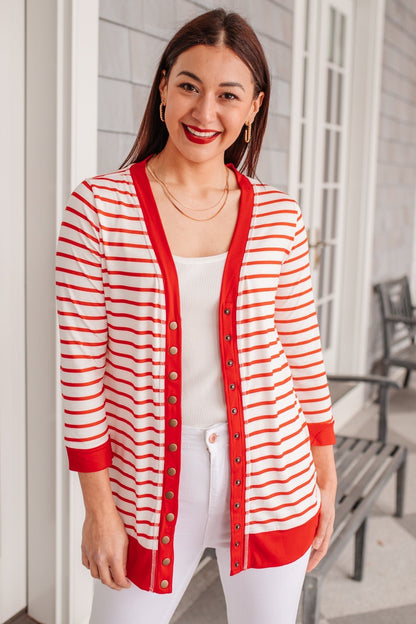 Have You Heard Cardigan in Red (Online Exclusive) - Uptown Boutique Ramona