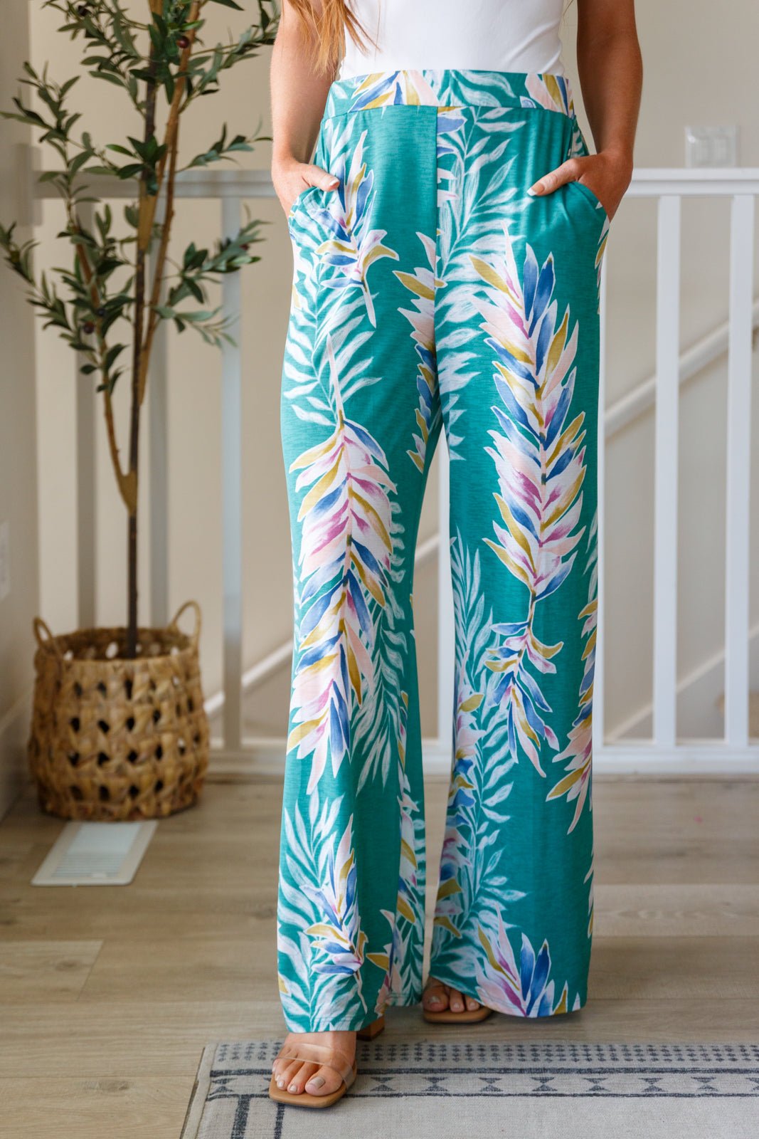 Hawaiiana Floral Print Pants (Online Exclusive) - Uptown Boutique Ramona