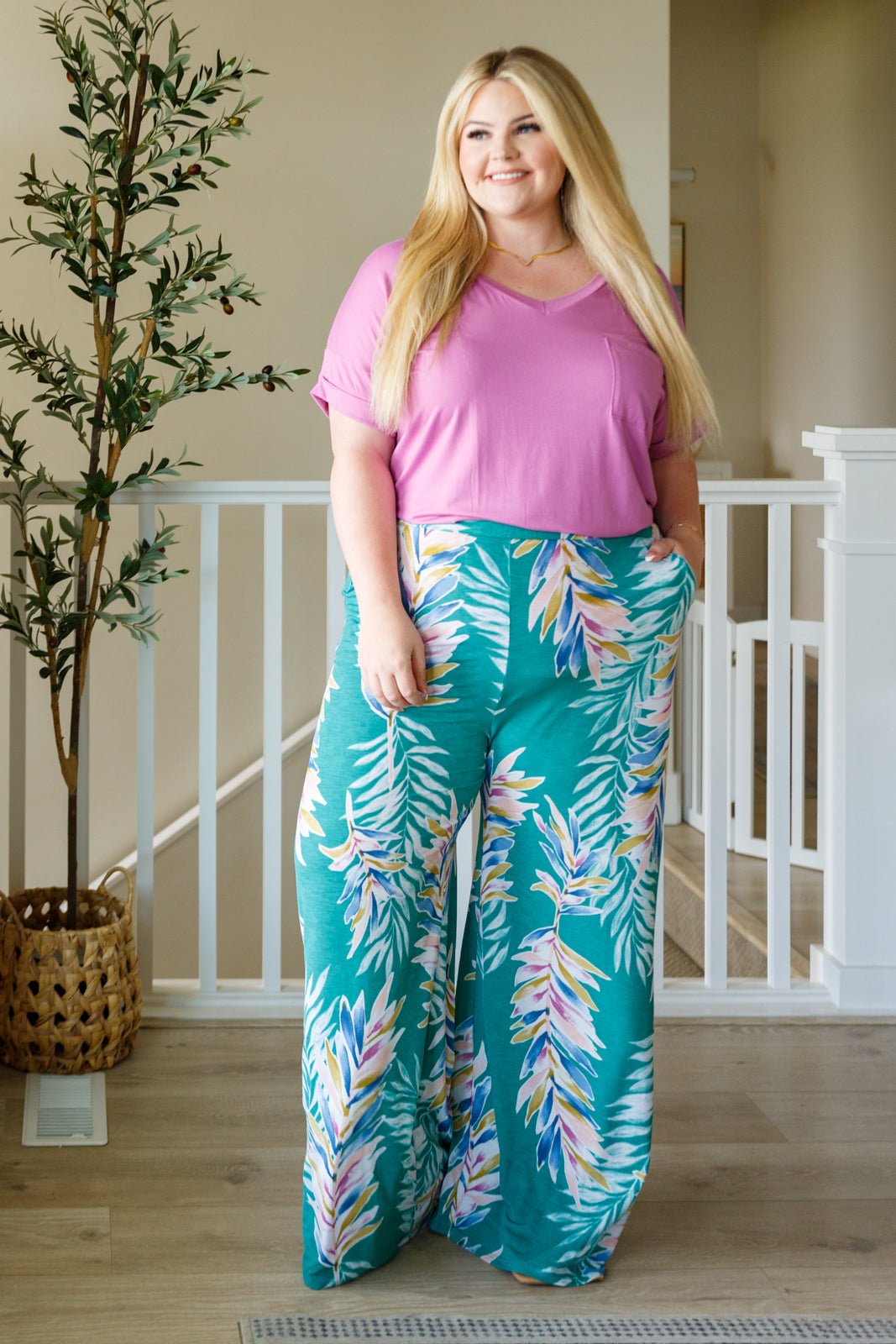 Hawaiiana Floral Print Pants (Online Exclusive) - Uptown Boutique Ramona