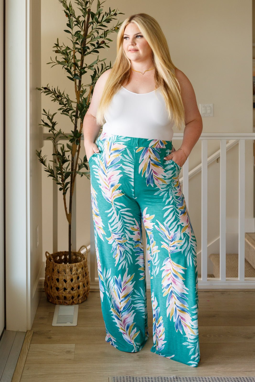 Hawaiiana Floral Print Pants (Online Exclusive) - Uptown Boutique Ramona