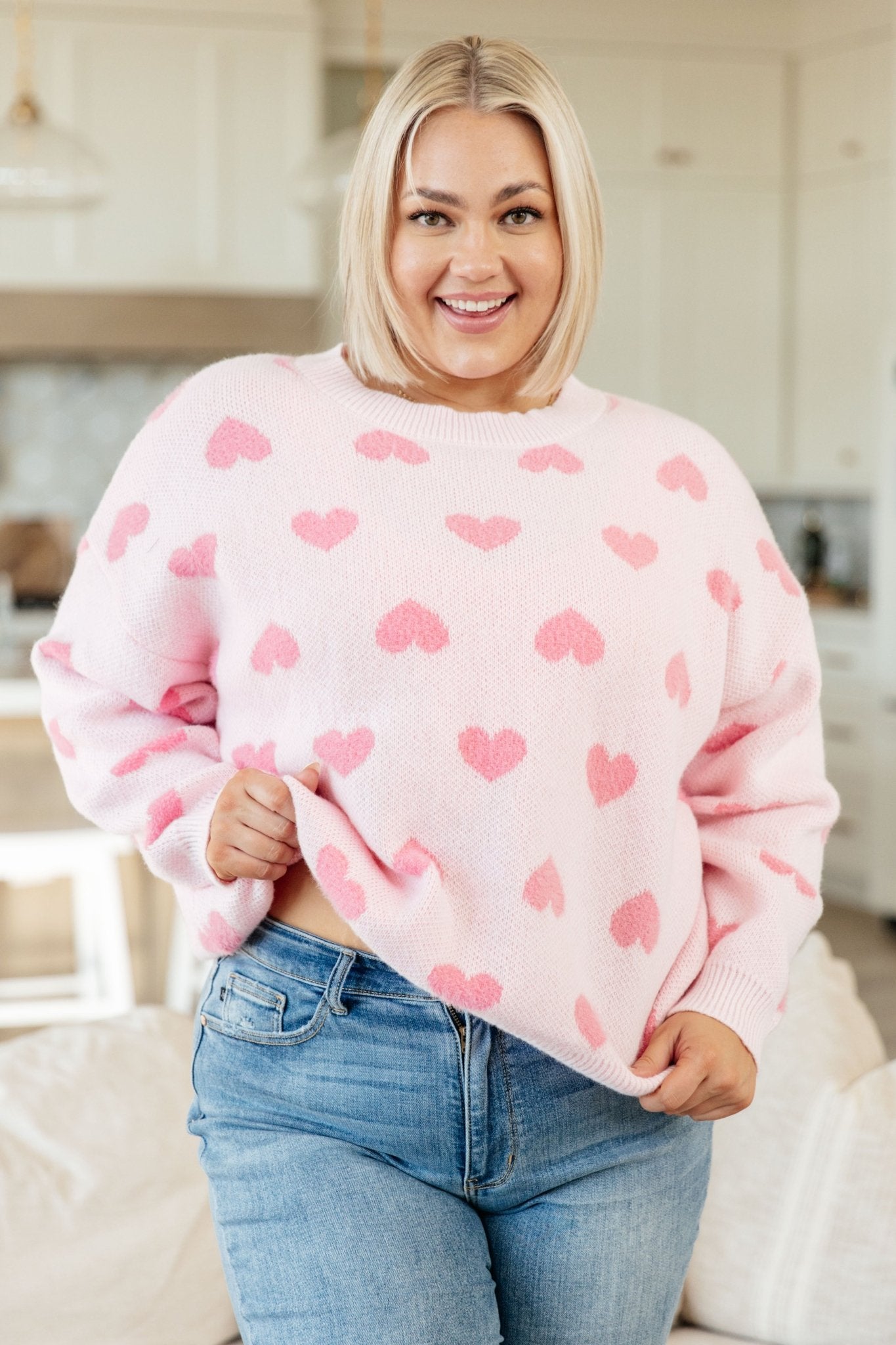 Heart On My Sleeves Sweater (Online Exclusive) - Uptown Boutique Ramona