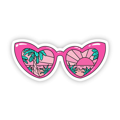 Heart sunglasses pink sticker - Uptown Boutique Ramona