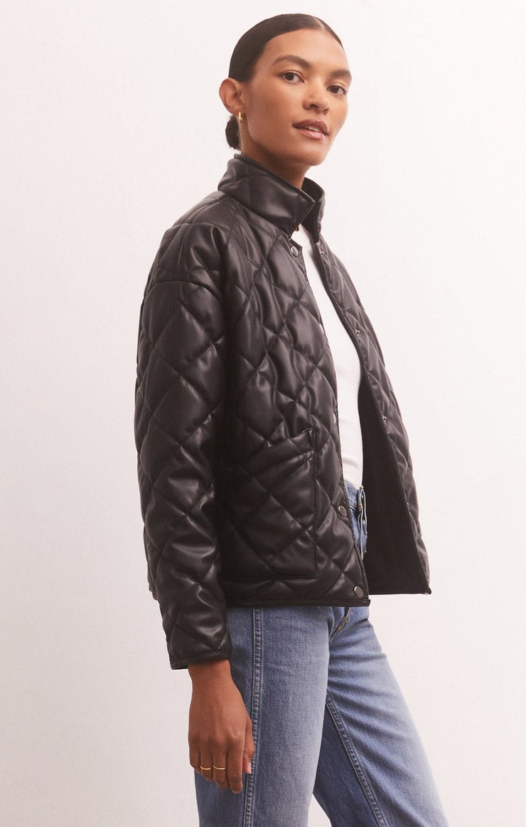 Heritage Faux Leather Jacket - Uptown Boutique Ramona