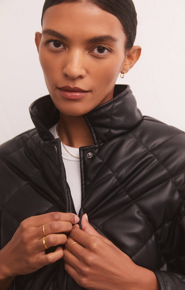 Heritage Faux Leather Jacket - Uptown Boutique Ramona