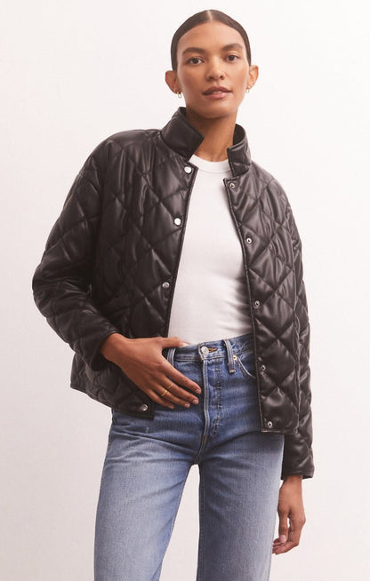 Heritage Faux Leather Jacket - Uptown Boutique Ramona