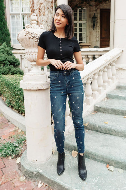 High Rise Starlight Skinnies (Online Exclusive) - Uptown Boutique Ramona