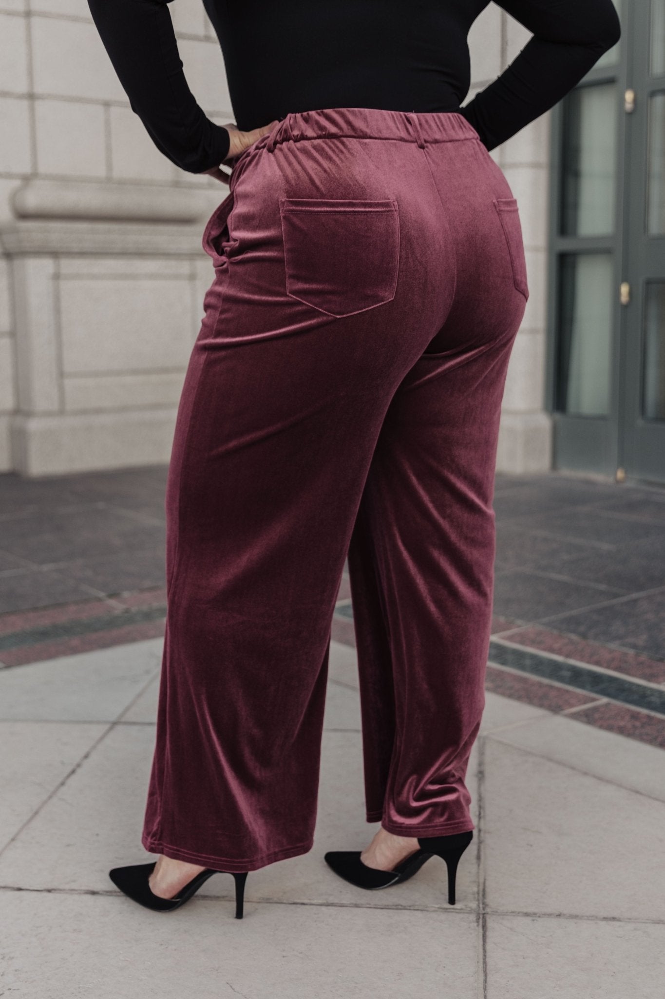 High Society Velvet Wide Leg Trousers (Online Exclusive) - Uptown Boutique Ramona