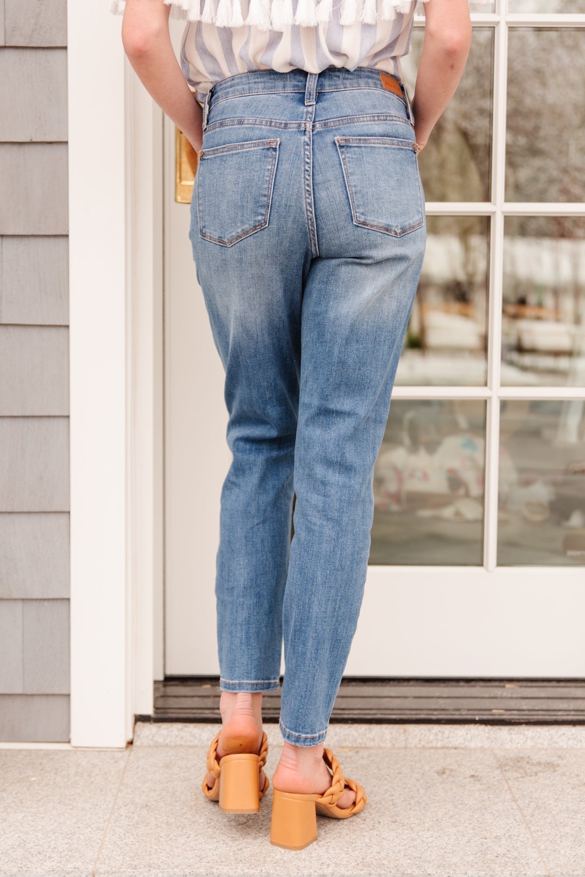 High Waist Slim Fit Jeans (Online Exclusive) - Uptown Boutique Ramona