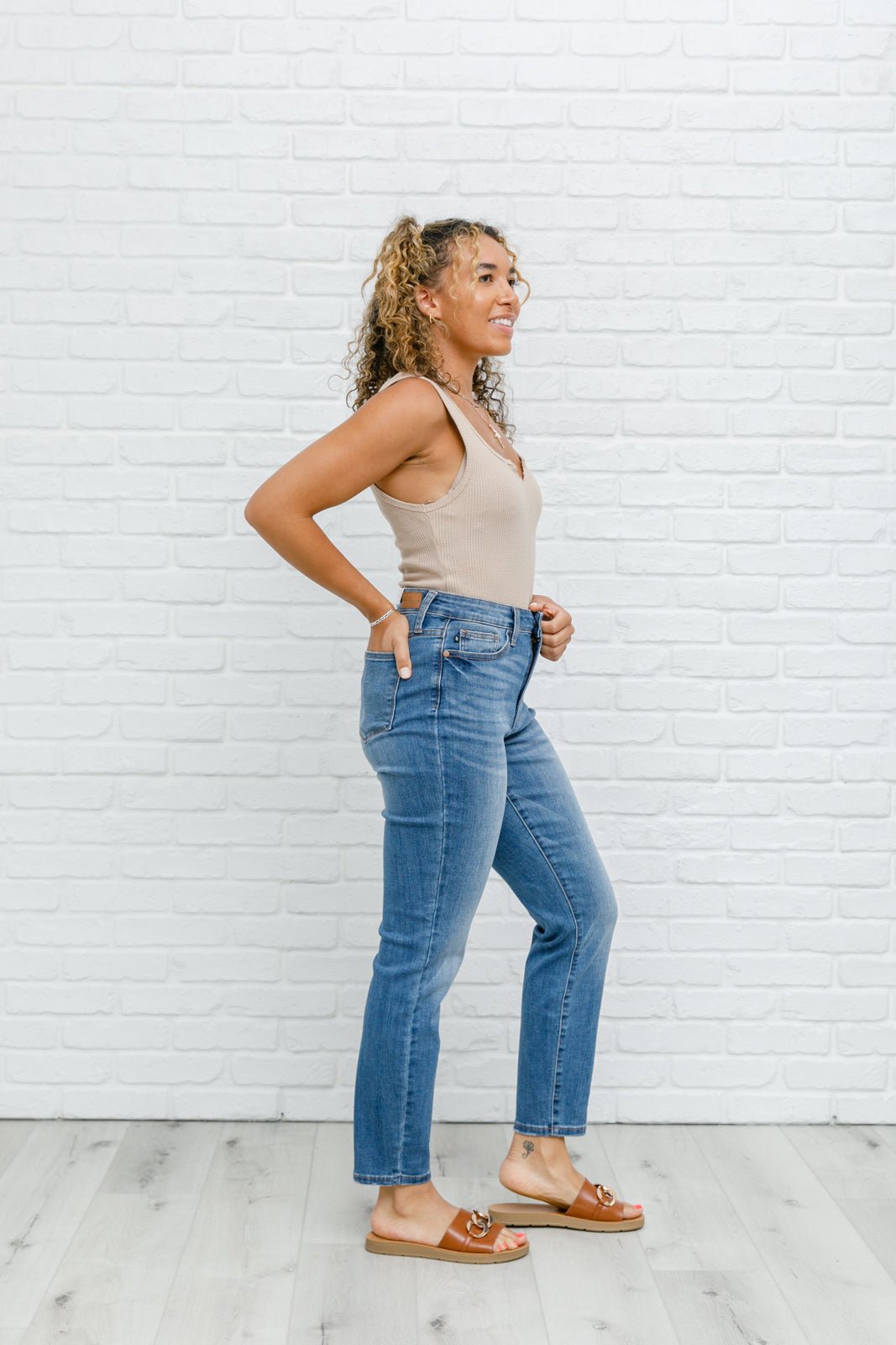 High Waist Slim Fit Jeans (Online Exclusive) - Uptown Boutique Ramona