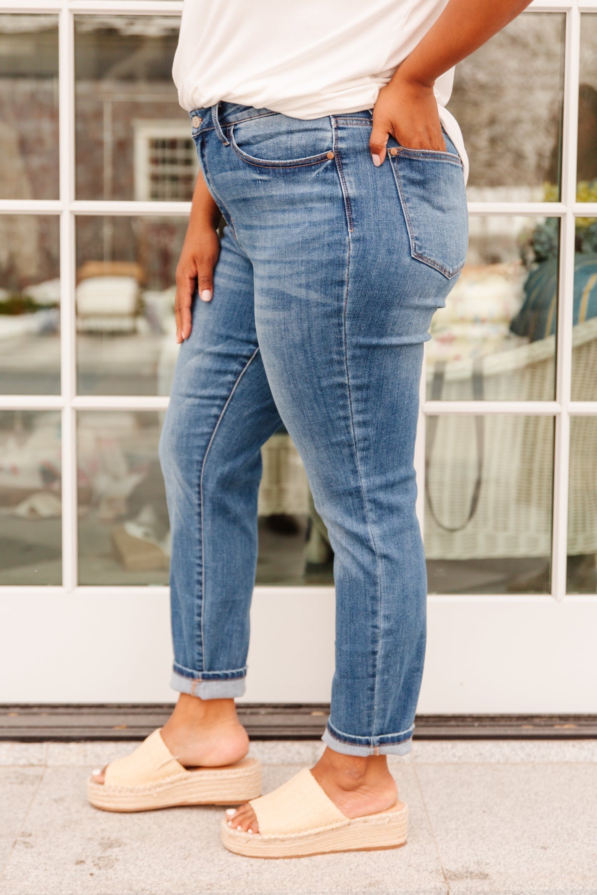 High Waist Slim Fit Jeans (Online Exclusive) - Uptown Boutique Ramona