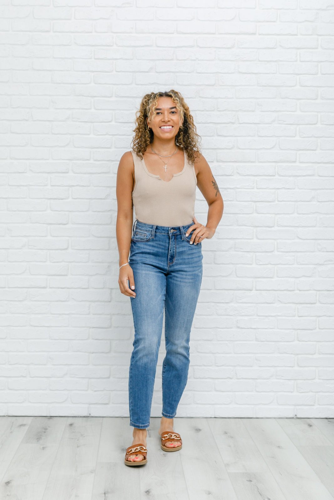 High Waist Slim Fit Jeans (Online Exclusive) - Uptown Boutique Ramona