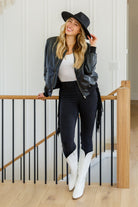 Hilary Side Fringe Skinny Jegging In Black (Online Exclusive) - Uptown Boutique Ramona