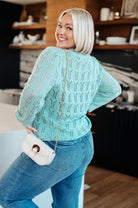 Hole In One Sheer Pointelle Knit Sweater (Online Exclusive) - Uptown Boutique Ramona