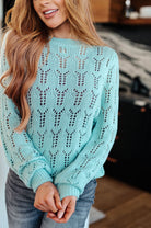Hole In One Sheer Pointelle Knit Sweater (Online Exclusive) - Uptown Boutique Ramona