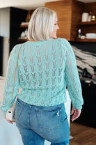 Hole In One Sheer Pointelle Knit Sweater (Online Exclusive) - Uptown Boutique Ramona