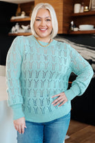 Hole In One Sheer Pointelle Knit Sweater (Online Exclusive) - Uptown Boutique Ramona