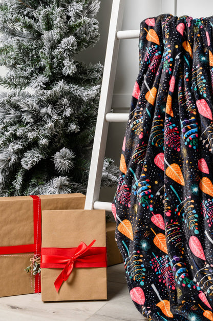 Holiday Fleece Blanket in Neon Trees (Online Exclusive) - Uptown Boutique Ramona