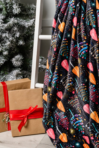 Holiday Fleece Blanket in Neon Trees (Online Exclusive) - Uptown Boutique Ramona