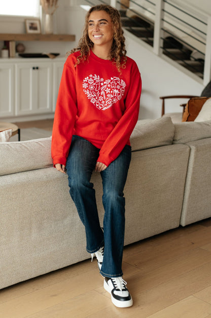 Holiday Heart Sweatshirt (Online Exclusive) - Uptown Boutique Ramona