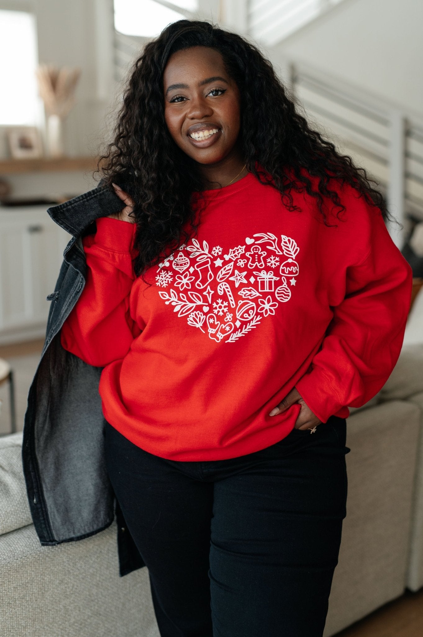 Holiday Heart Sweatshirt (Online Exclusive) - Uptown Boutique Ramona